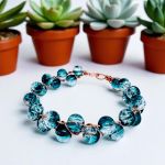 Blue Crackle Bead Bracelet